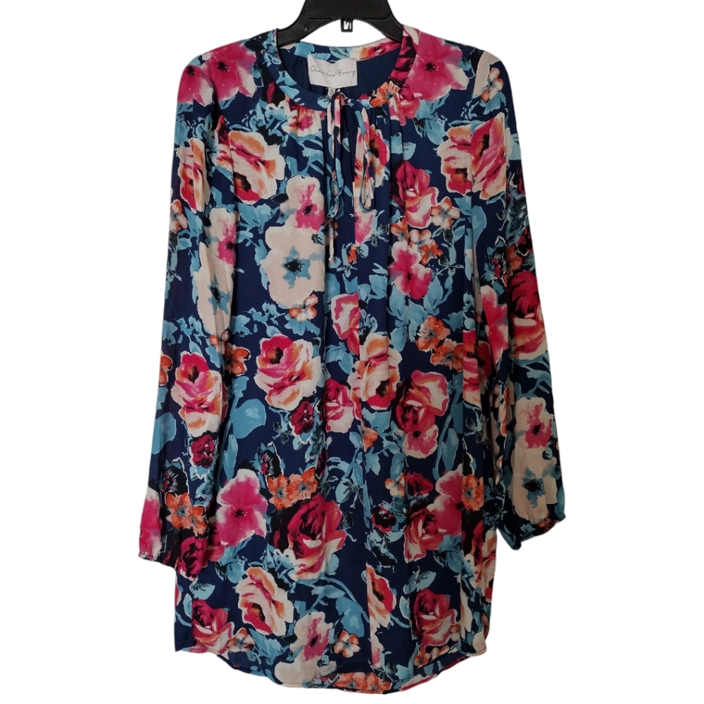 Charles Henry NWT Blue Multicolor floral dress size Medium